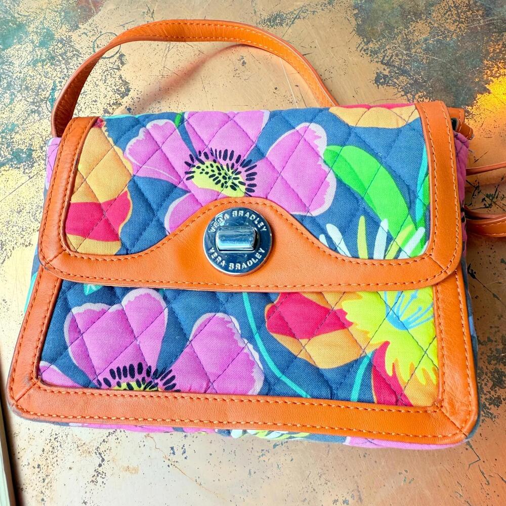 Vera Bradley Jazzy Blooms Patricia Crossbody Purse Excellent Adjustable Strap